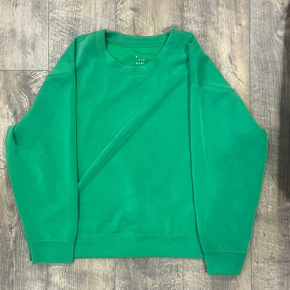 a new day Vibrant Green Crewneck Sweater